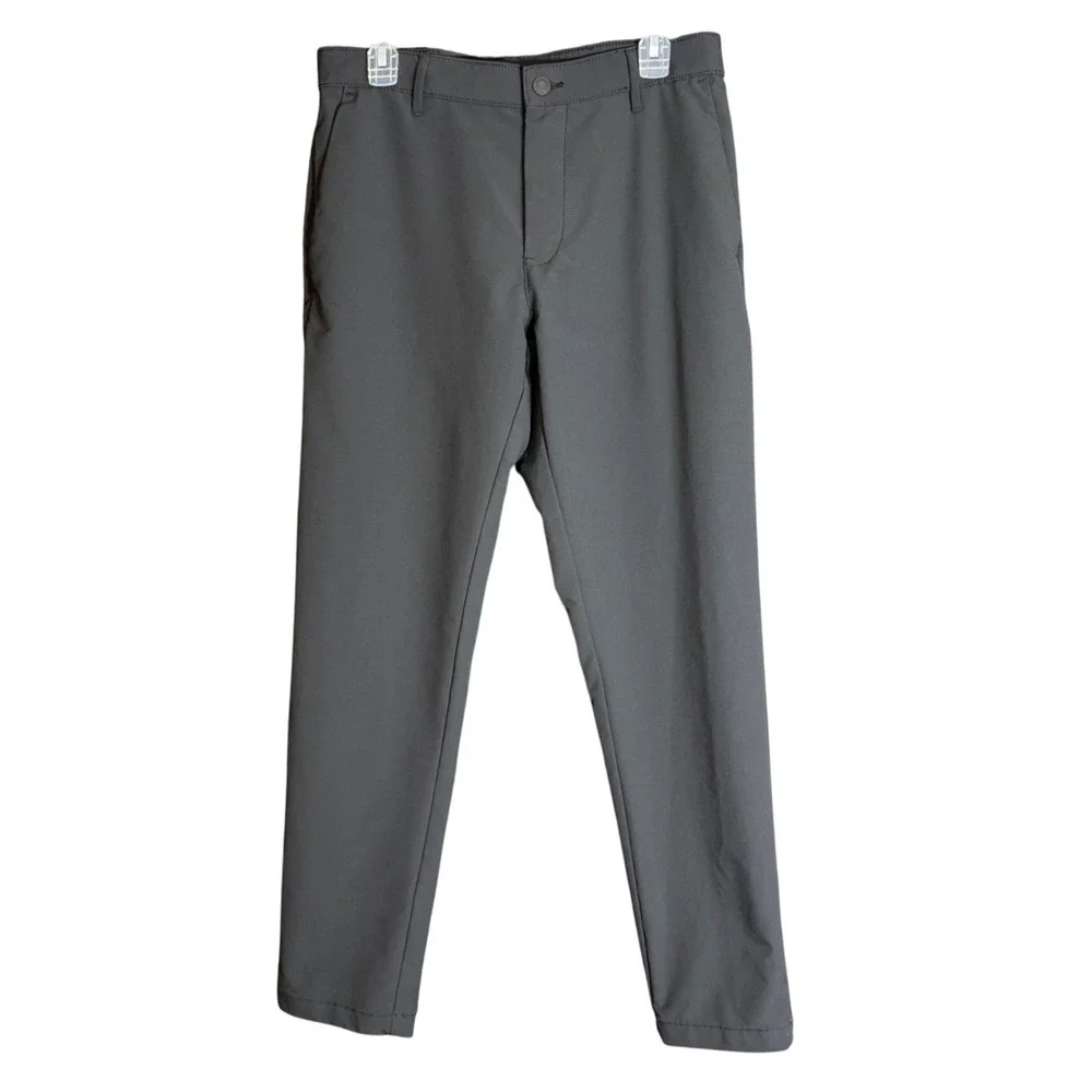 Banana Republic Mens Size 32x32 Traveler Performance Pants Black Stretch Dress